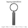 Keychain blank laser engraving stainless steel custom logo creative personality bar rectangle metal keychains promotional gift