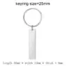 Keychain blank laser engraving stainless steel custom logo creative personality bar rectangle metal keychains promotional gift