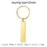 Keychain blank laser engraving stainless steel custom logo creative personality bar rectangle metal keychains promotional gift