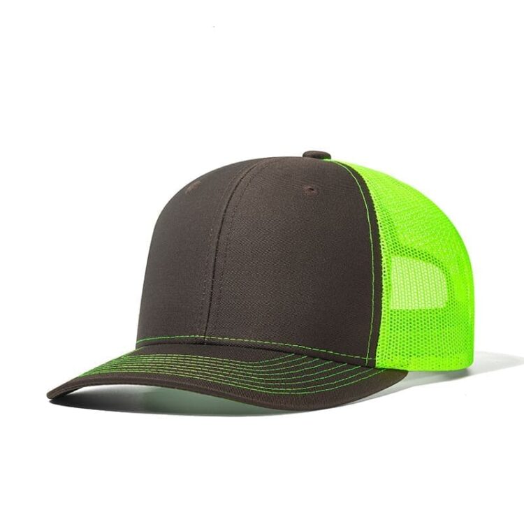Custom logo 6 panel all colors richardson 112 trucker hats mesh with leather patches camo customized embroidery 2two tone gorras