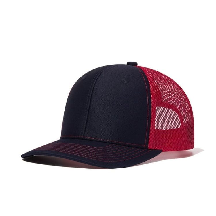 Custom logo 6 panel all colors richardson 112 trucker hats mesh with leather patches camo customized embroidery 2two tone gorras