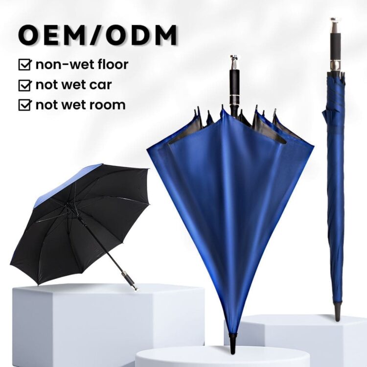 Best quality personalized wholesale big double windproof umbrella automatic open straight golf umbrella with custom logo