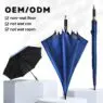 Best quality personalized wholesale big double windproof umbrella automatic open straight golf umbrella with custom logo