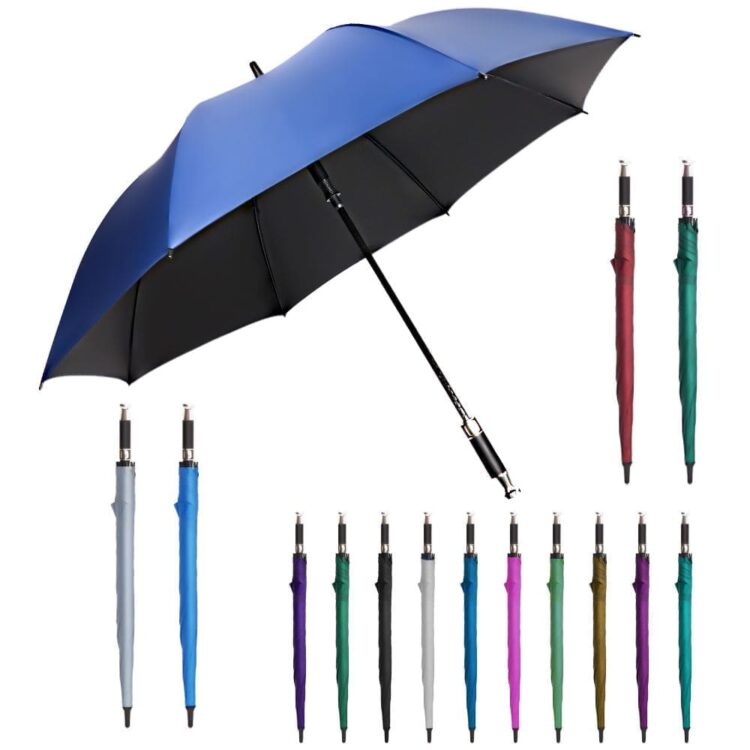 Best quality personalized wholesale big double windproof umbrella automatic open straight golf umbrella with custom logo