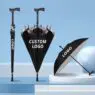 Cheap wholesale auto open customized crutch large colorful uv umbrella for old people