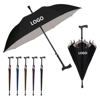 Cheap wholesale auto open customized crutch large colorful uv umbrella for old people
