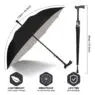 Cheap wholesale auto open customized crutch large colorful uv umbrella for old people