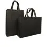 Custom black non woven packaging gift bags eco 80gsm pp non-woven fabric shopping tote bag for market