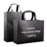 Custom black non woven packaging gift bags eco 80gsm pp non-woven fabric shopping tote bag for market