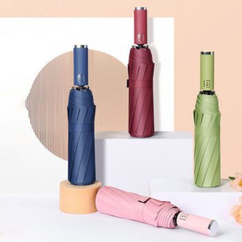 custom logo 10 rib automatic folding umbrella