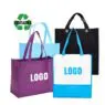 Custom logo environmental friendly non woven t shirt shopping bag storage bag d cut non woven bag with zipper