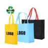 Custom logo environmental friendly non woven t shirt shopping bag storage bag d cut non woven bag with zipper