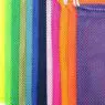 Custom logo packing net bag swimming sports storage red blue color mesh pouch drawstring bags