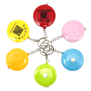 Round plastic disc tape measure with 1.5m durable non-stretch soft pvc ruler tape promotional gifts disc tape measure