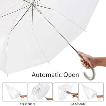 custom logo straight long handle transparent umbrella 1