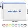 Custom logo waterproof clear transparent a4 a5 a6 poly plastic slider zipper envelope sewed pvc file bag file folder
