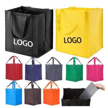 Custom printed pp tote shopping bags reusable foldable non-woven eco-friendly and recyclable for packaging promotion