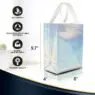 Custom reusable metallic non woven shopping bag holographic fashion christmas iridescent non-woven gift tote bags gloss glitter