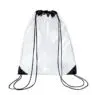 Customized logo waterproof plastic transparent sport storage bag clear gym fitness pvc drawstring backpack