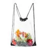 Customized logo waterproof plastic transparent sport storage bag clear gym fitness pvc drawstring backpack