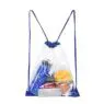 Customized logo waterproof plastic transparent sport storage bag clear gym fitness pvc drawstring backpack