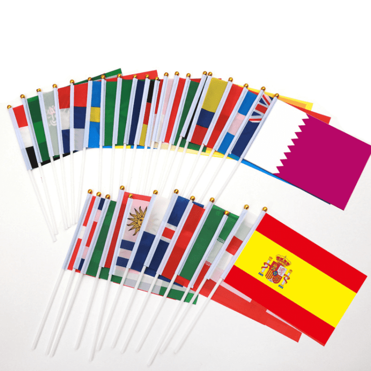 Promotion product 21*14cm political flags hand waving flag custom uk england french hand held bunting uk flags