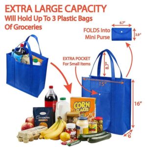Large durable eco friendly grocery shopping bag foldable reusable non woven totes bags with snap closure