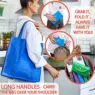 Large durable eco friendly grocery shopping bag foldable reusable non woven totes bags with snap closure