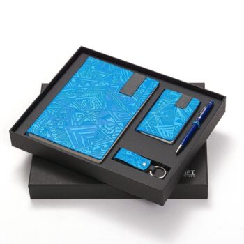 Elegent a5 notebook with 16gb usb flash drive and pen and power bank business corporate gift set for exhibition