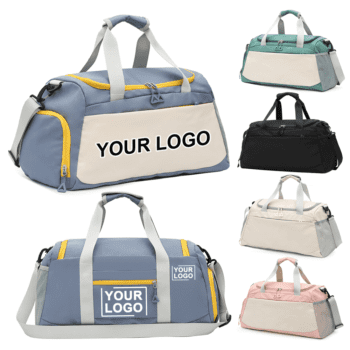 Custom logo portable durable duffel tote travel bag waterproof sports gym bag