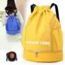 New waterproof folding travel gym sport bag men women backpack custom logo fitness drawstring bag backpack for basketball soccer
