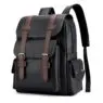 Wholesale leather laptop school bags fashion waterproof travel backpack for men women pu college student backpack