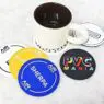 Wholesale promotion custom round soft pvc car cup holder tea coaster classic style for coffee and customizable