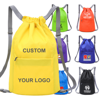 Custom drawstring backpack bag waterproof gym draw string sport portable nylon backpack drawstring bag
