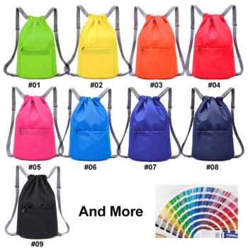 Custom drawstring backpack bag waterproof gym draw string sport portable nylon backpack drawstring bag