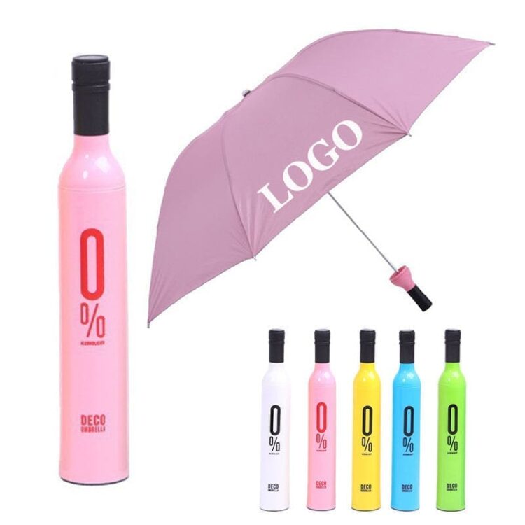New design personalized customized bottle shape gift advertising wine bottle umbrella