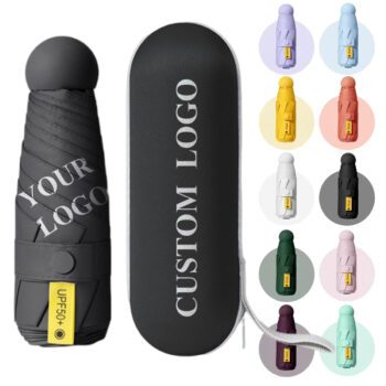 personalized pocket 5 fold uv sun umbrella