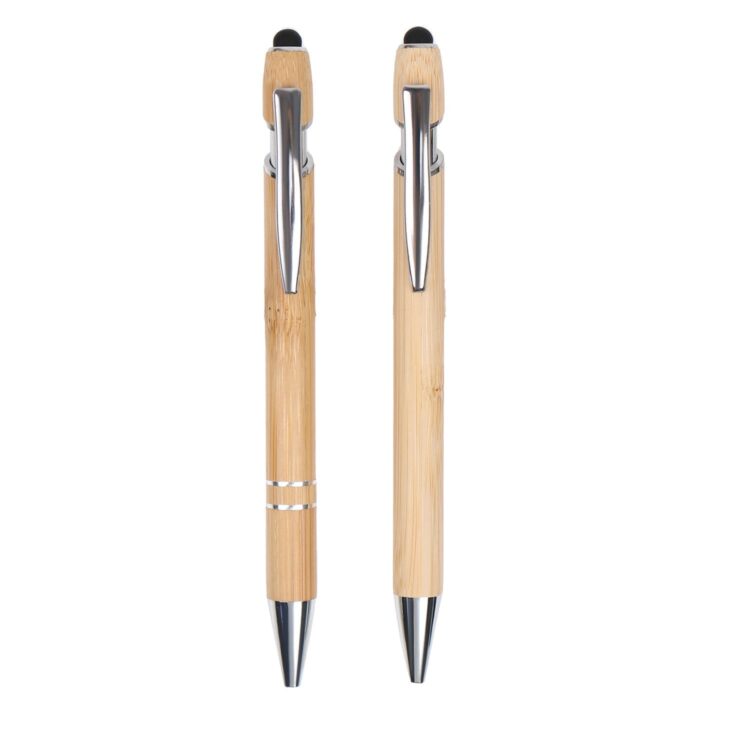 Retractable bamboo ballpoint pen black ink sustainable pens for writing office products wooden bamboo ballpoint pen