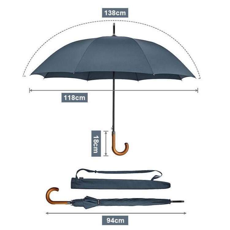 Strong extra large automatic promotional business windproof waterproof customized golf stick straight umbrella with logo