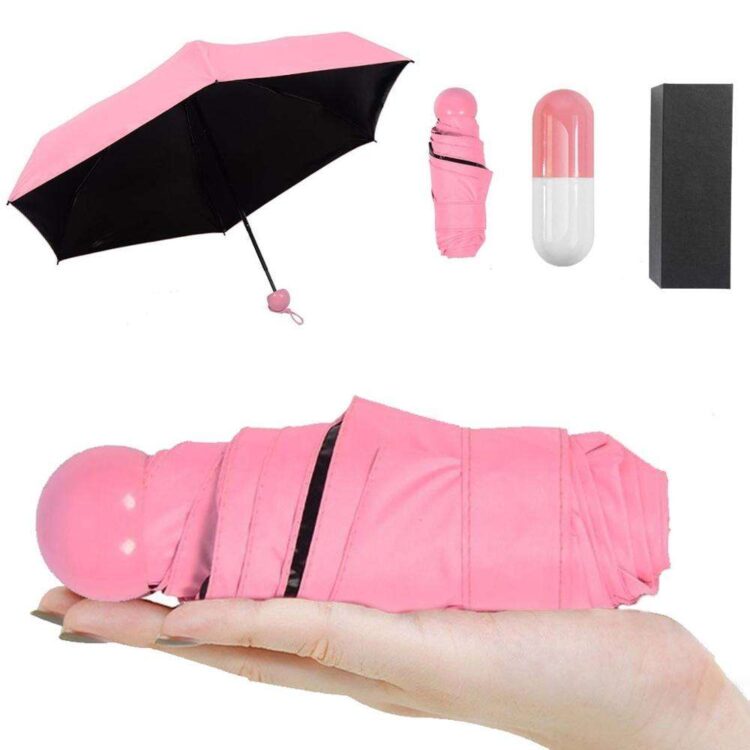 Super sturdy 8 ribs and inverted pole 5 fold mini umbrella 5 folding umbrella