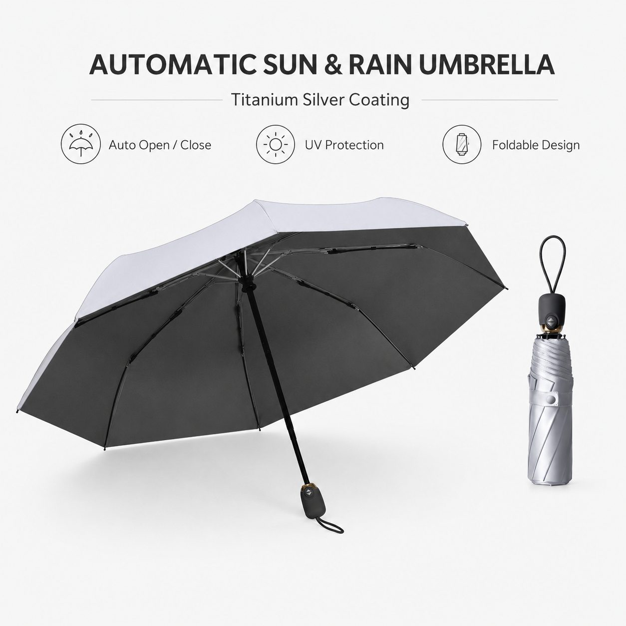 titanium silver coating foldable umbrella panan titanium silver coating foldable umbrella panan