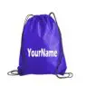 Wholesale custom polyester nylon gift pull string shoe bags bulk hiking sport gym yoga drawstring backpack bag with logo print
