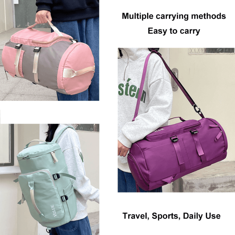 Wholesale free sample custom large capacity backpack sport gym bag women men waterproof shoe space duffel travel bag duffle bag