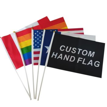 Wholesale custom wave jamaica trinidad texas waving national hand flags stick mini wavy banners