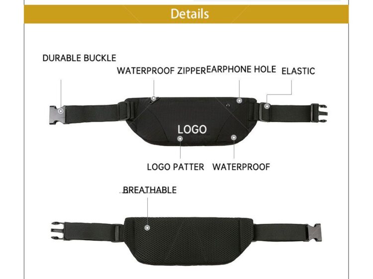 Outdoor hiking cycling running fitness elastic men women pochete slim impermeavel chic sports waist belly belt pack bag