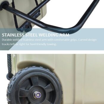 Custom logo latest design ice rotomolded cooler box with wheels