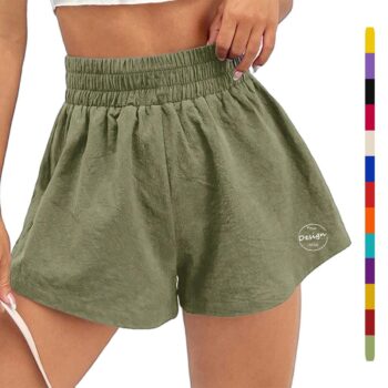 High waist baggy wide-leg above-knee sweatpants volleyball athletic summer ladies shorts gym shorts women spandex