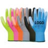 Nylon polyurethane palm fit dipped pu coated safety work glove for assembly electronic