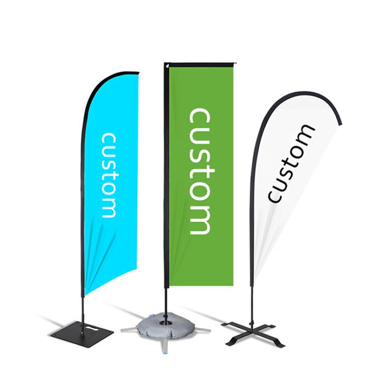 Custom feather outdoor flag for promotion custom advertising outdoor beach flags