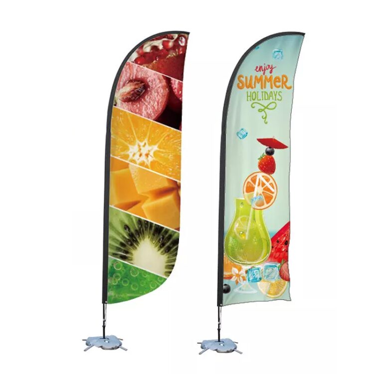 Factory supply promotional advertising custom 100% polyester beach flag